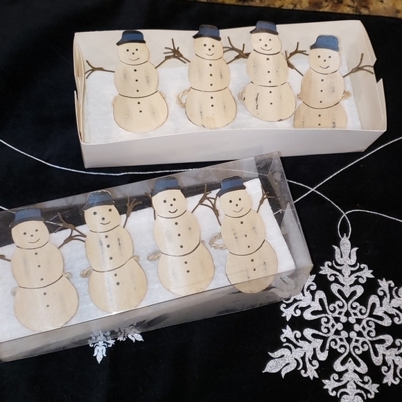 💜 NWT Midwest Set 8 ‎ Snowmen Napkin Holders - Picture 1 of 3